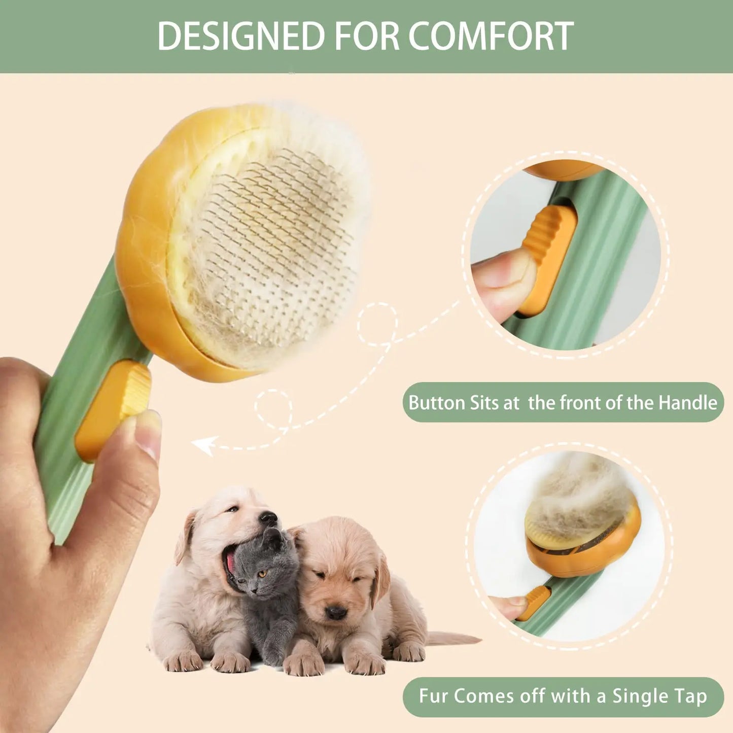 Pet Self Cleaning Hair Comb