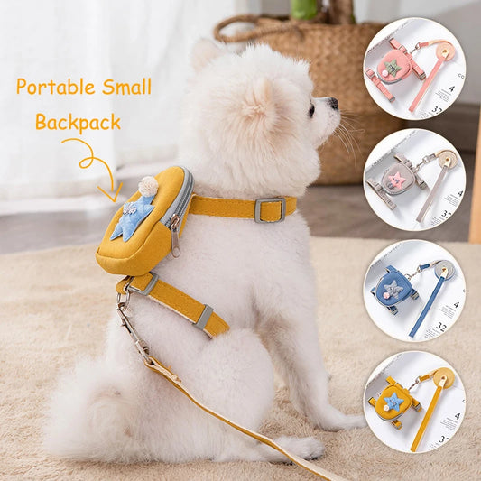 Cute Dog Harness with backpack